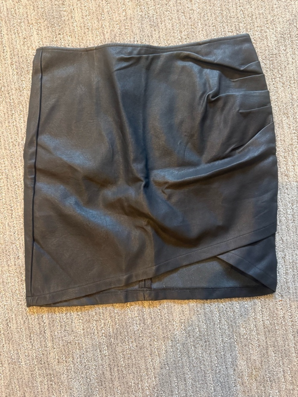 Black Faux Leather Mini Skirt- Vici